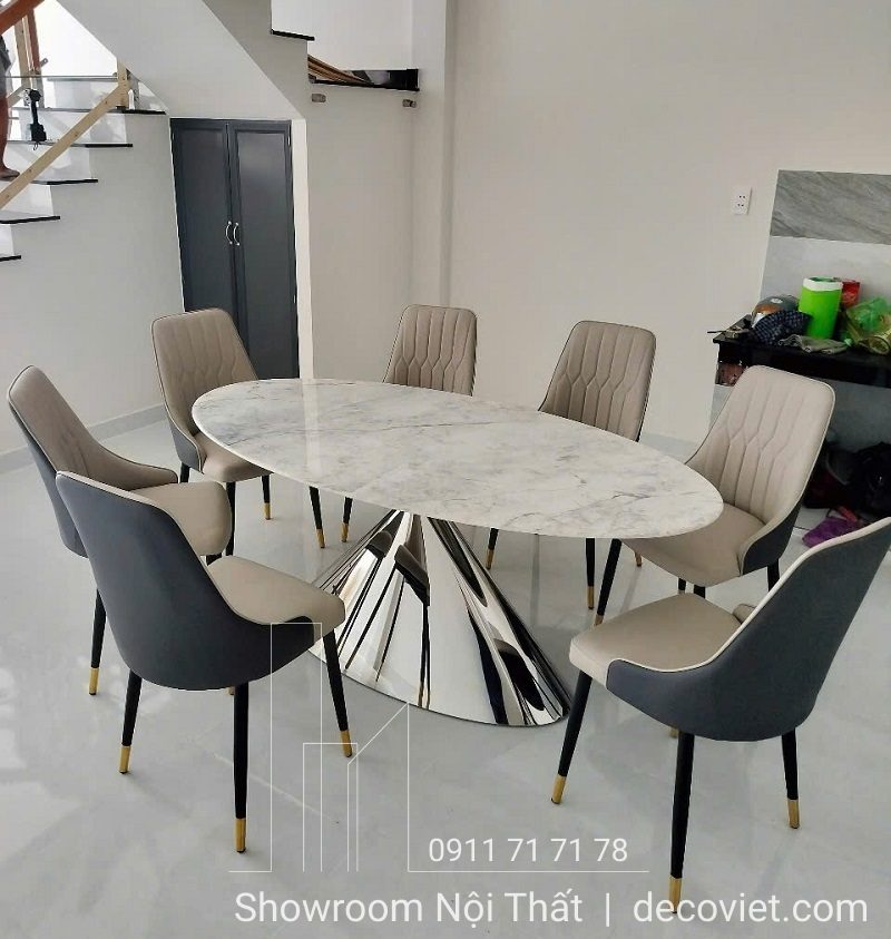 Bàn Ăn 8 Ghế Mặt Đá Cao Cấp 2432S
