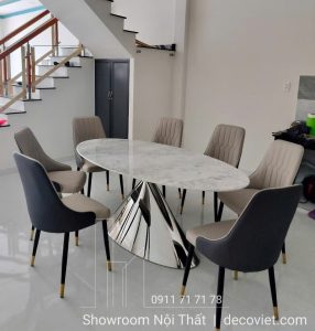 Bàn Ăn 8 Ghế Mặt Đá Cao Cấp 2432S