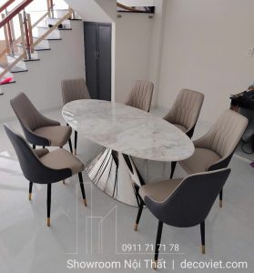 Bàn Ăn 8 Ghế Mặt Đá Cao Cấp 2432S