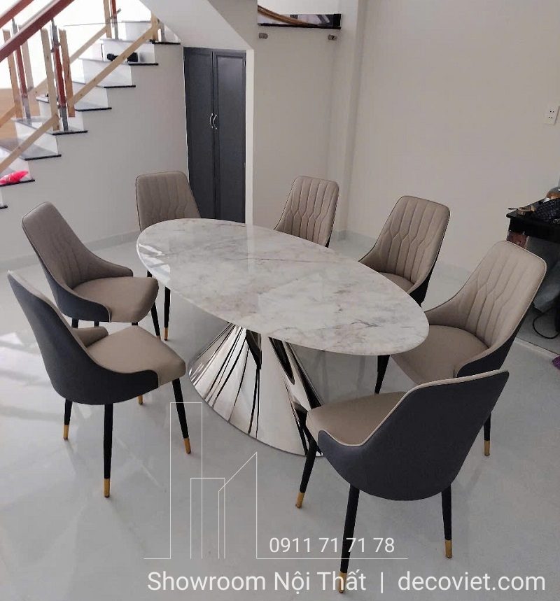 Bàn Ăn 8 Ghế Mặt Đá Cao Cấp 2432S