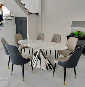Bàn Ăn 8 Ghế Mặt Đá Cao Cấp 2432S