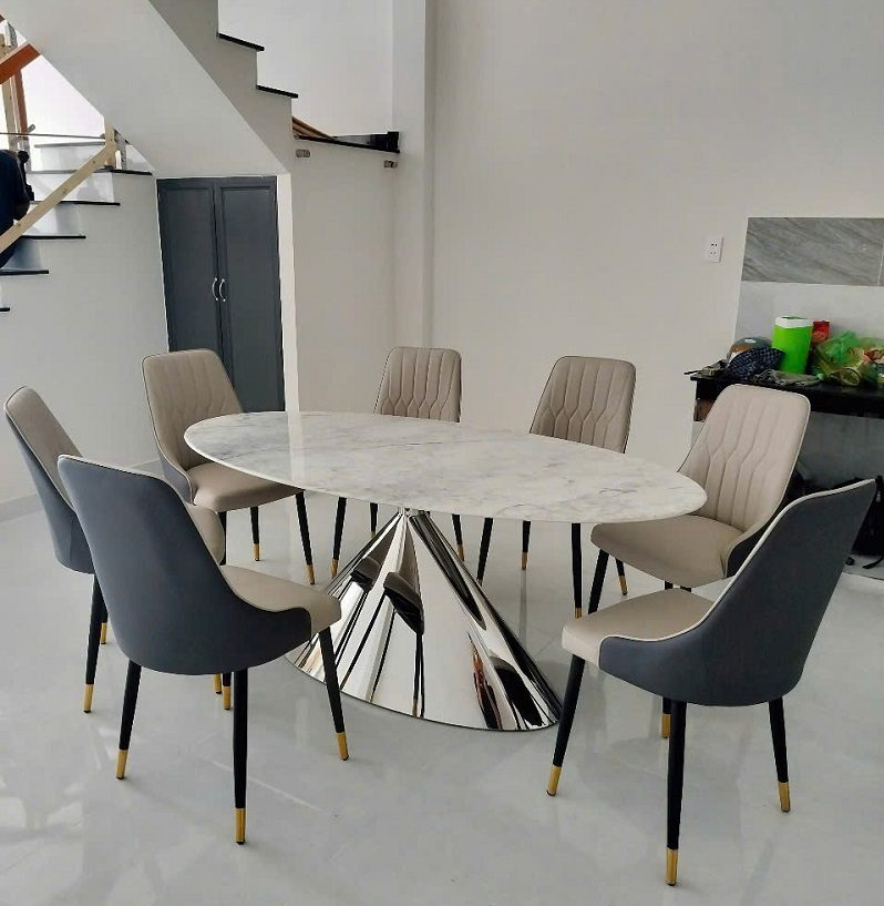 Bàn Ăn 8 Ghế Mặt Đá Cao Cấp 2432S