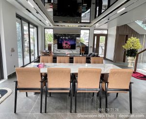 Bàn Ăn 8 Ghế Mặt Đá Cao Cấp 2834S