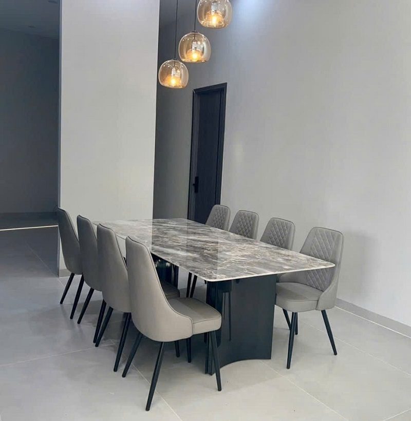 Bàn Ăn 8 Ghế Mặt Đá Nhập Khẩu 2422S