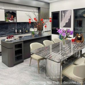 Bàn Ăn Chân Inox Cao Cấp 8 Ghế 2672S