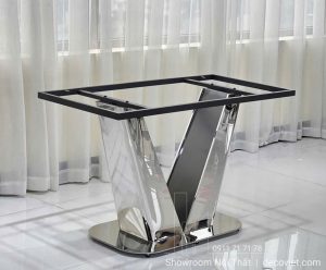 Bàn Ăn Chân Inox Mặt Đá Tự Nhiên 2671S