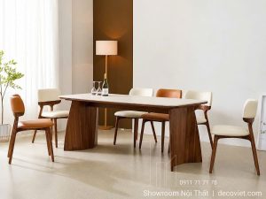 Bàn Ăn Gỗ Mặt Đá 6 Ghế 3039S