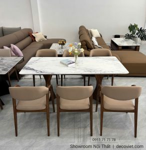 Bàn Ăn Gỗ Mặt Đá Hiện Đại 2927S