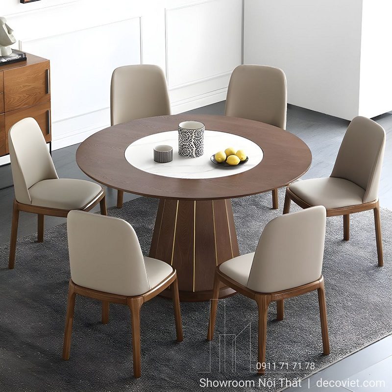 Bàn Ăn Gỗ Tròn Hiện Đại 2909S