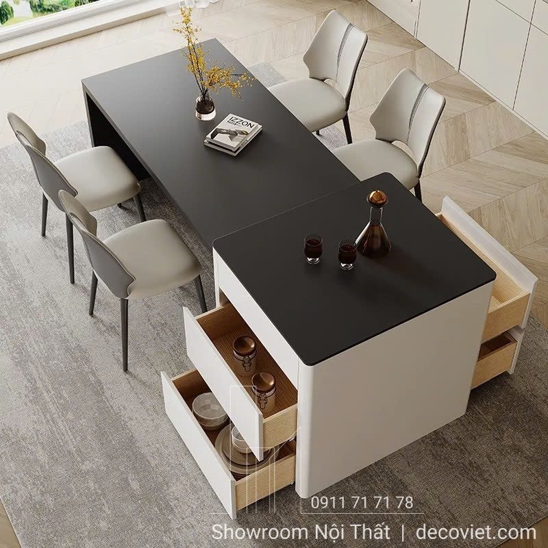 Bàn Ăn Kết Hợp Bàn Đảo Bếp 2449S