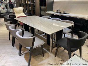 Bàn Ăn Mặt Đá 10 Ghế Cao Cấp 2887S