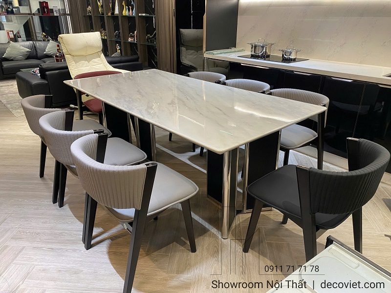 Bàn Ăn Mặt Đá 10 Ghế Cao Cấp 2887S