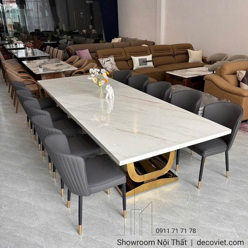 Bàn Ăn Mặt Đá 3m2 10 Ghế Cao Cấp 2810S