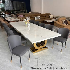 Bàn Ăn Mặt Đá 3m2 10 Ghế Cao Cấp 2810S