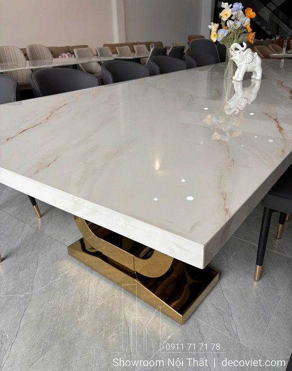 Bàn Ăn Mặt Đá 3m2 10 Ghế Cao Cấp 2810S