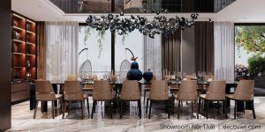 Bàn Ăn Mặt Đá 5m2 16 Ghế Cao Cấp 2435S
