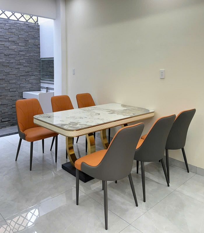 Bàn Ăn Mặt Đá 6 Ghế 2505S