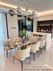 Bàn Ăn Mặt Đá 6 Ghế 3008S