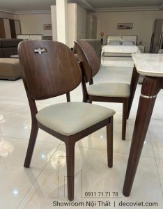 Bàn Ăn Mặt Đá Chân Gỗ 4 Ghế 2744S