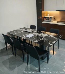 Bàn Ăn Mặt Đá Chân Inox 2750S