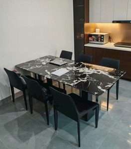 Bàn Ăn Mặt Đá Chân Inox 2750S