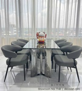 Bàn Ăn Mặt Đá Chân Inox Nhập Khẩu 2914S