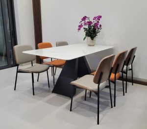 Bàn Ăn Mặt Đá Chân Sắt 6 Ghế 2741S