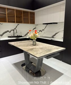 Bàn Ăn Mặt Đá Kéo Dài 8 Ghế 3044S