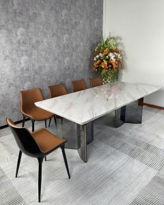 Bàn Ăn Mặt Đá Nhập Khẩu 2m4 2407S