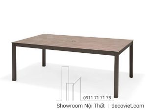 Bàn Ăn Nhôm Đúc Mặt Gỗ 2079T