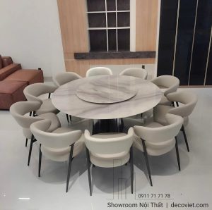 Bàn Ăn Tròn 1m6 10 Ghế Cao Cấp 2896S