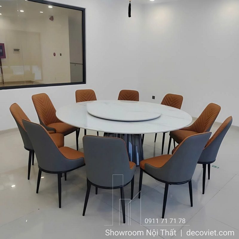 Bàn Ăn Tròn 1m8 10 Ghế 2883S