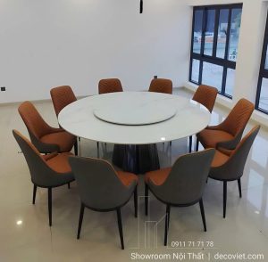 Bàn Ăn Tròn 1m8 10 Ghế 2883S