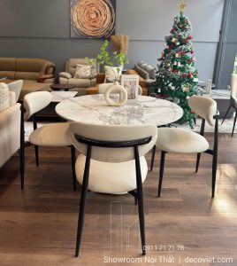 Bàn Ăn Tròn 4 Ghế Mặt Đá 2862S