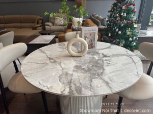 Bàn Ăn Tròn 4 Ghế Mặt Đá 2862S