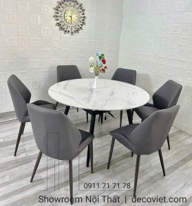 Bàn Ăn Tròn Gấp Gọn Mặt Đá 2405S