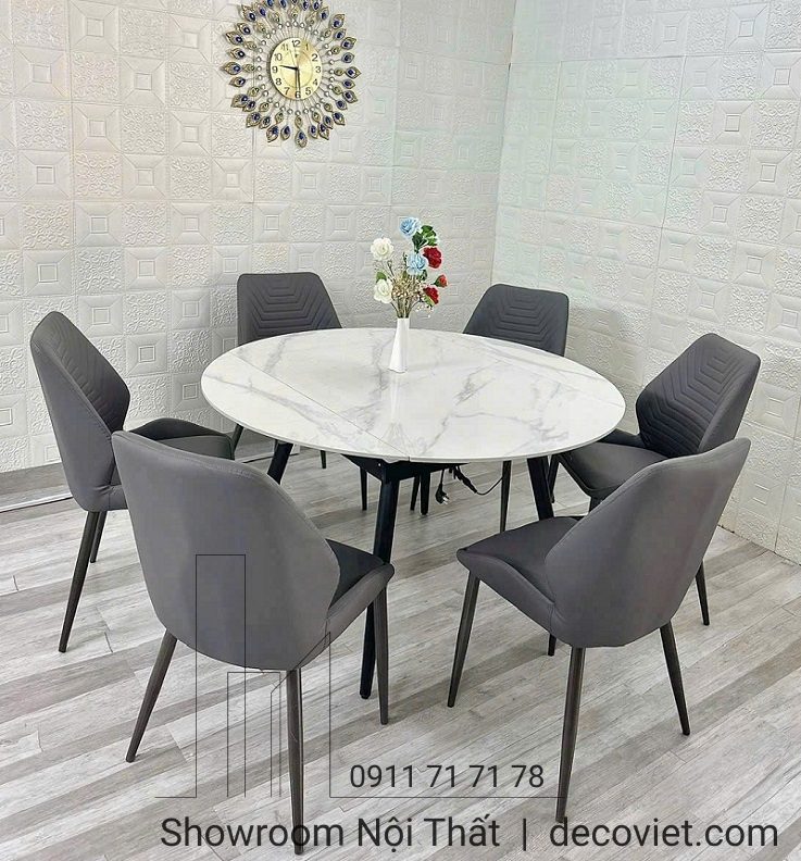 Bàn Ăn Tròn Gấp Gọn Mặt Đá 2405S