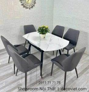Bàn Ăn Tròn Gấp Gọn Mặt Đá 2405S