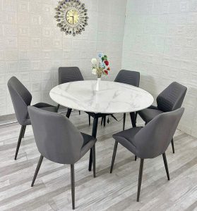 Bàn Ăn Tròn Gấp Gọn Mặt Đá 2405S