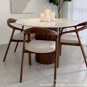 Bàn Ăn Tròn Gỗ 4 Ghế 2911S