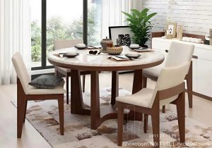 Bàn Ăn Tròn Gỗ 6 Ghế 2912S
