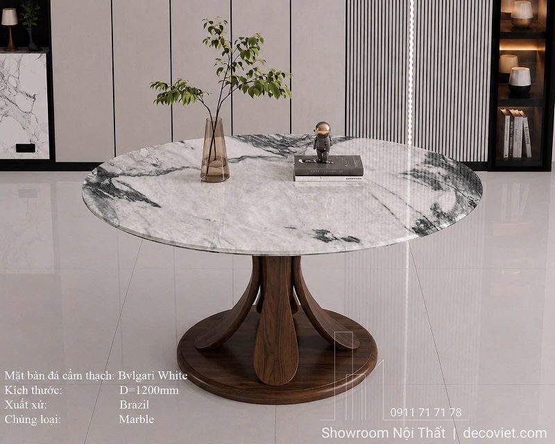 Bàn Ăn Tròn Gỗ 6 Ghế 3038S