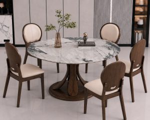 Bàn Ăn Tròn Gỗ 6 Ghế 3038S