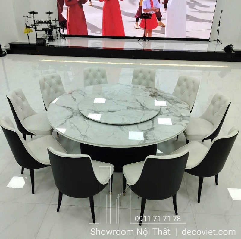 Bàn Ăn Tròn Mặt Đá 10 Người 2748S