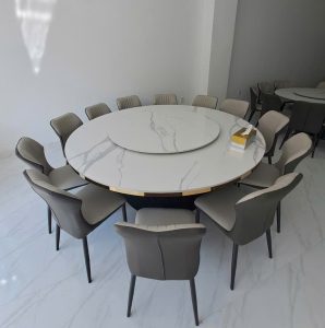 Bàn Ăn Tròn Xoay 12 Người Mặt Đá 2700S