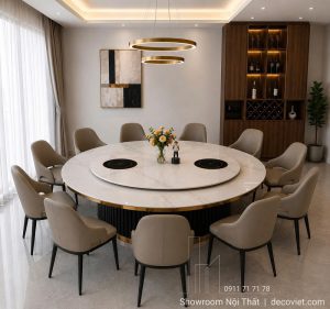 Bàn Ăn Tròn Xoay Cỡ Lớn Có Bếp Từ 2961S
