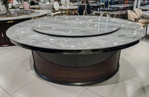Bàn Ăn Tròn Xoay Mặt Đá Lớn 2473S