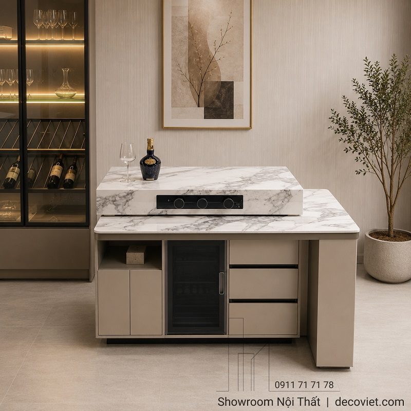 Bàn Đảo Bếp Gấp Gọn 2886S