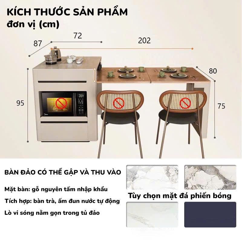 Bàn Đảo Bếp Gấp Gọn Thông Minh 2801S