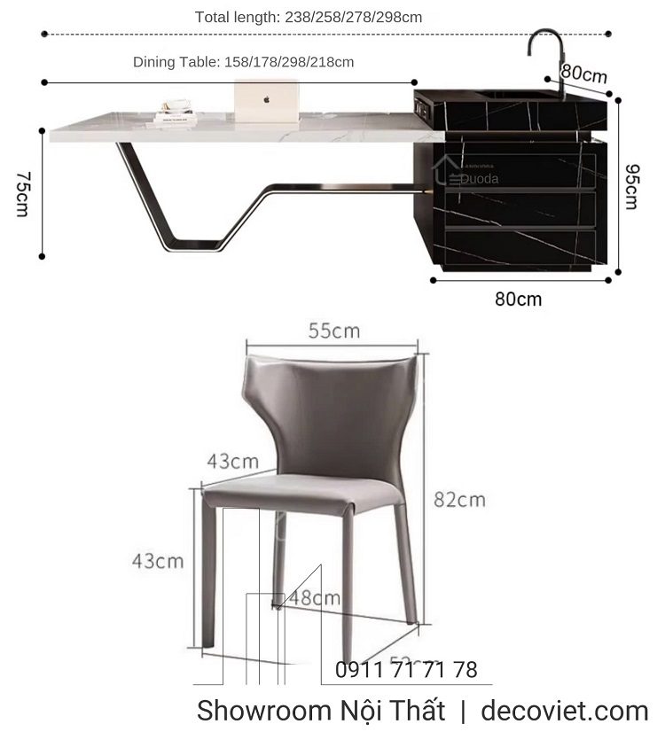 Bàn Đảo Bếp Nhập Khẩu 2346S